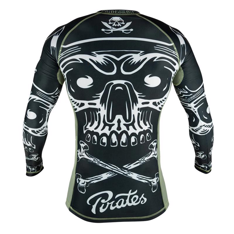 PRIDE OR DIE pirate v2 Long sleeve RASHGUARD - BLACK